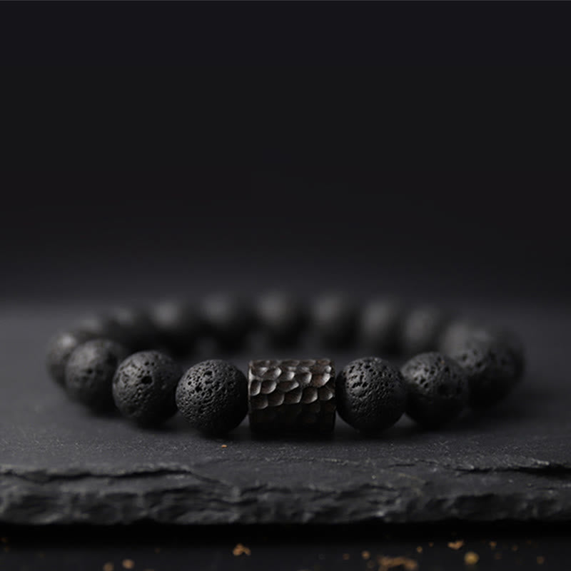 Unisex Tiger Eye Lava Rock Healing Bracelet 10mm Beads