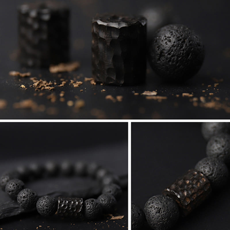 Unisex Tiger Eye Lava Rock Healing Bracelet 10mm Beads