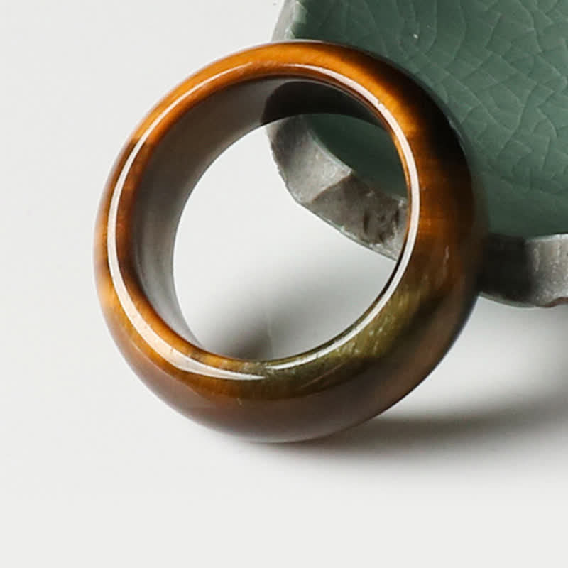 Unisex Tiger Eye Ring for Strength & Protection 16-21mm