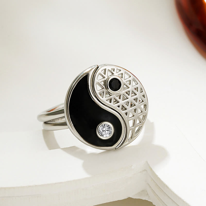 Unisex Titanium Steel Yin Yang Balance Couple Ring