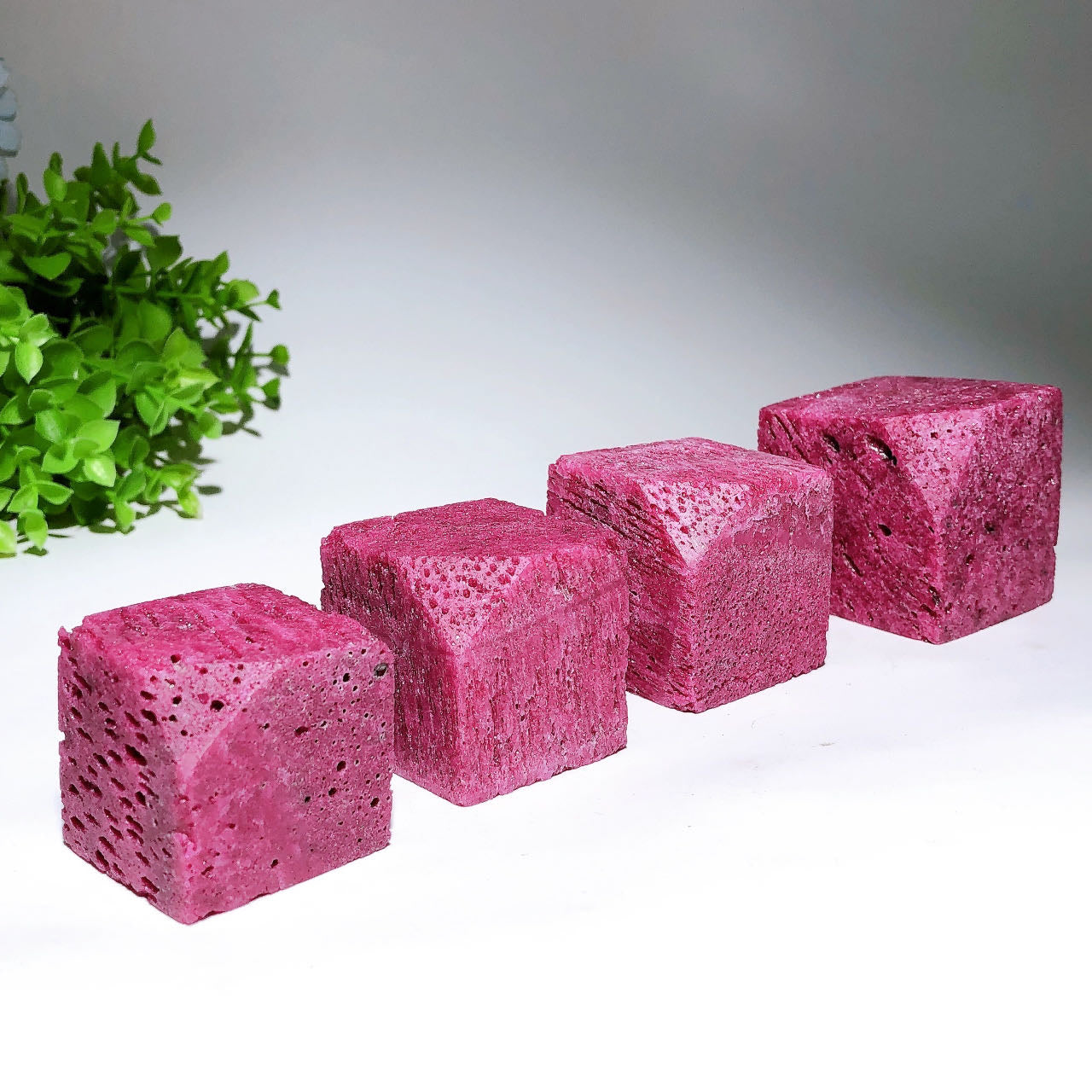 UV Reactive Honeycomb Calcite Crystal Cube 1.3-2.4 Inch Healing Carving