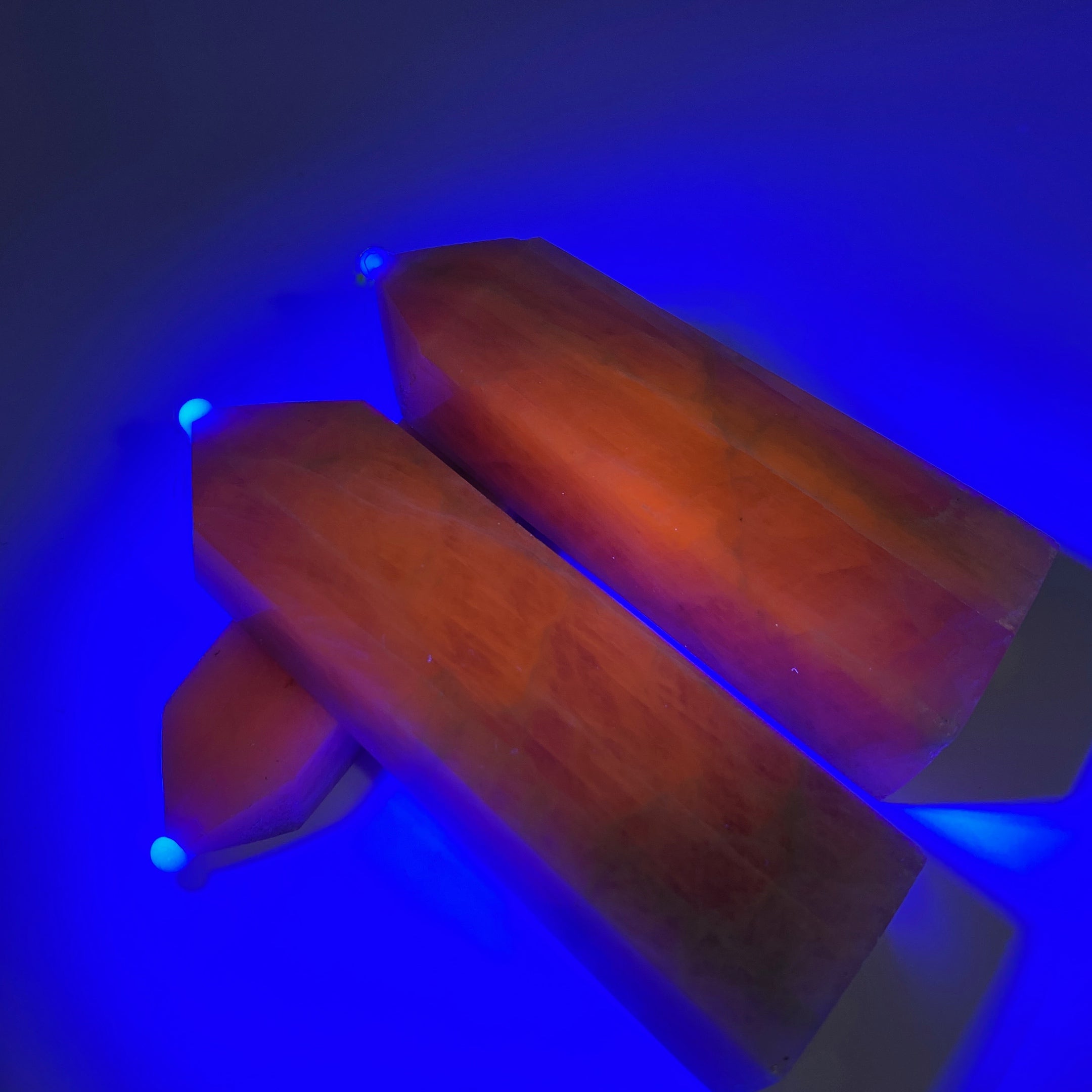 UV Reactive Kunzite Crystal Tower 3-5.5 Inch Healing Energy