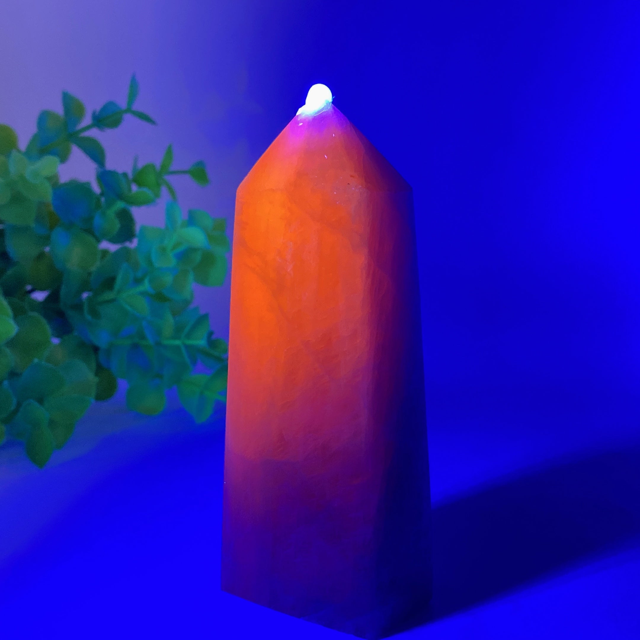 UV Reactive Kunzite Crystal Tower 3-5.5 Inch Healing Energy