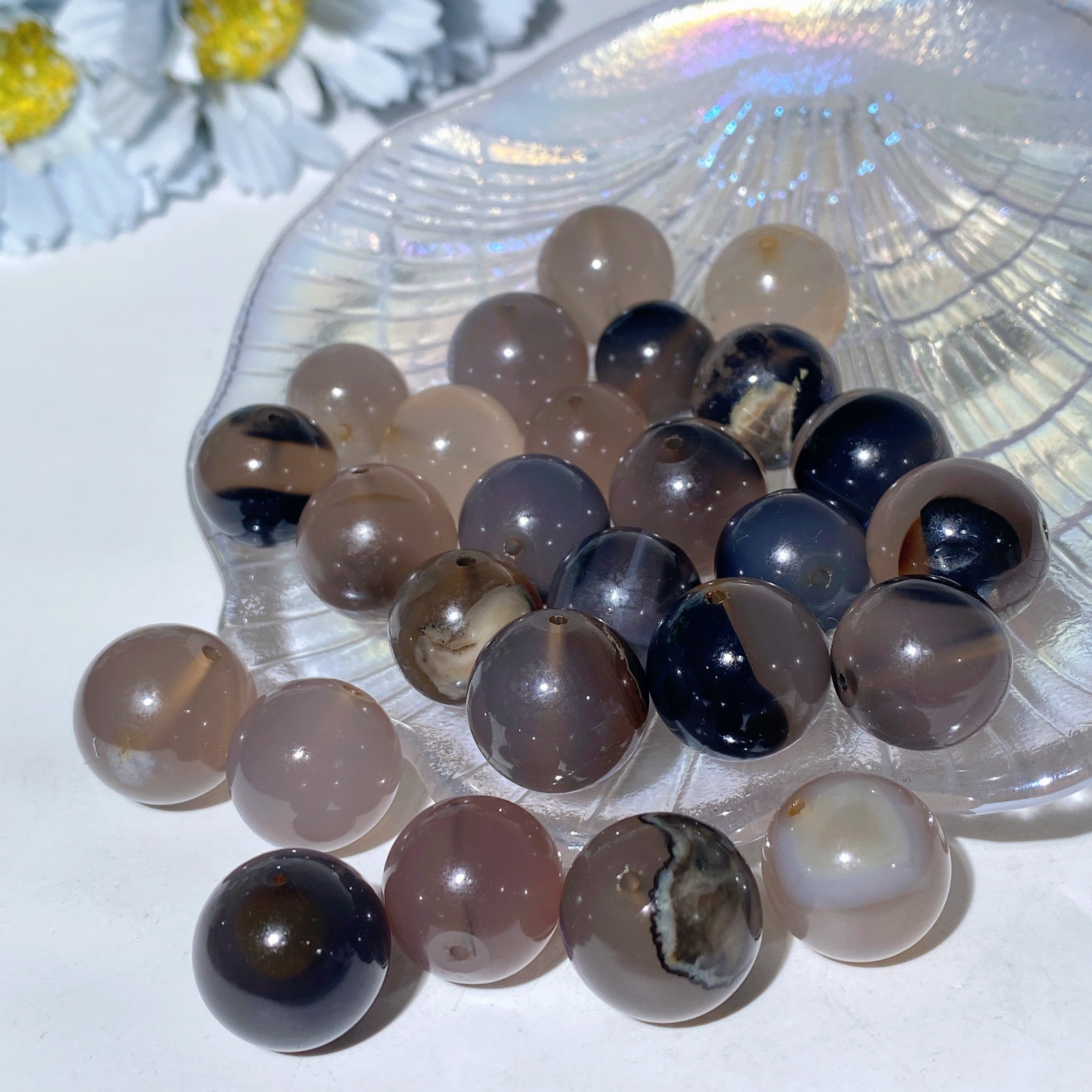 UV Reactive Volcanic Agate Crystal Spheres 15-25mm Healing