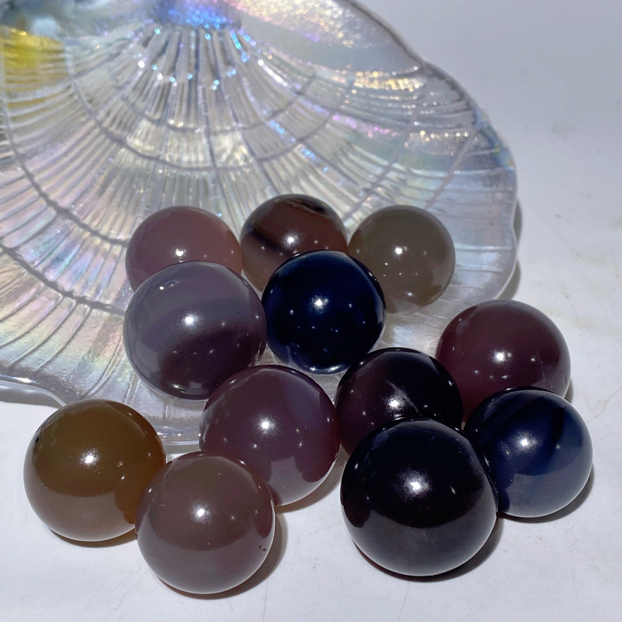 UV Reactive Volcanic Agate Crystal Spheres 15-25mm Healing