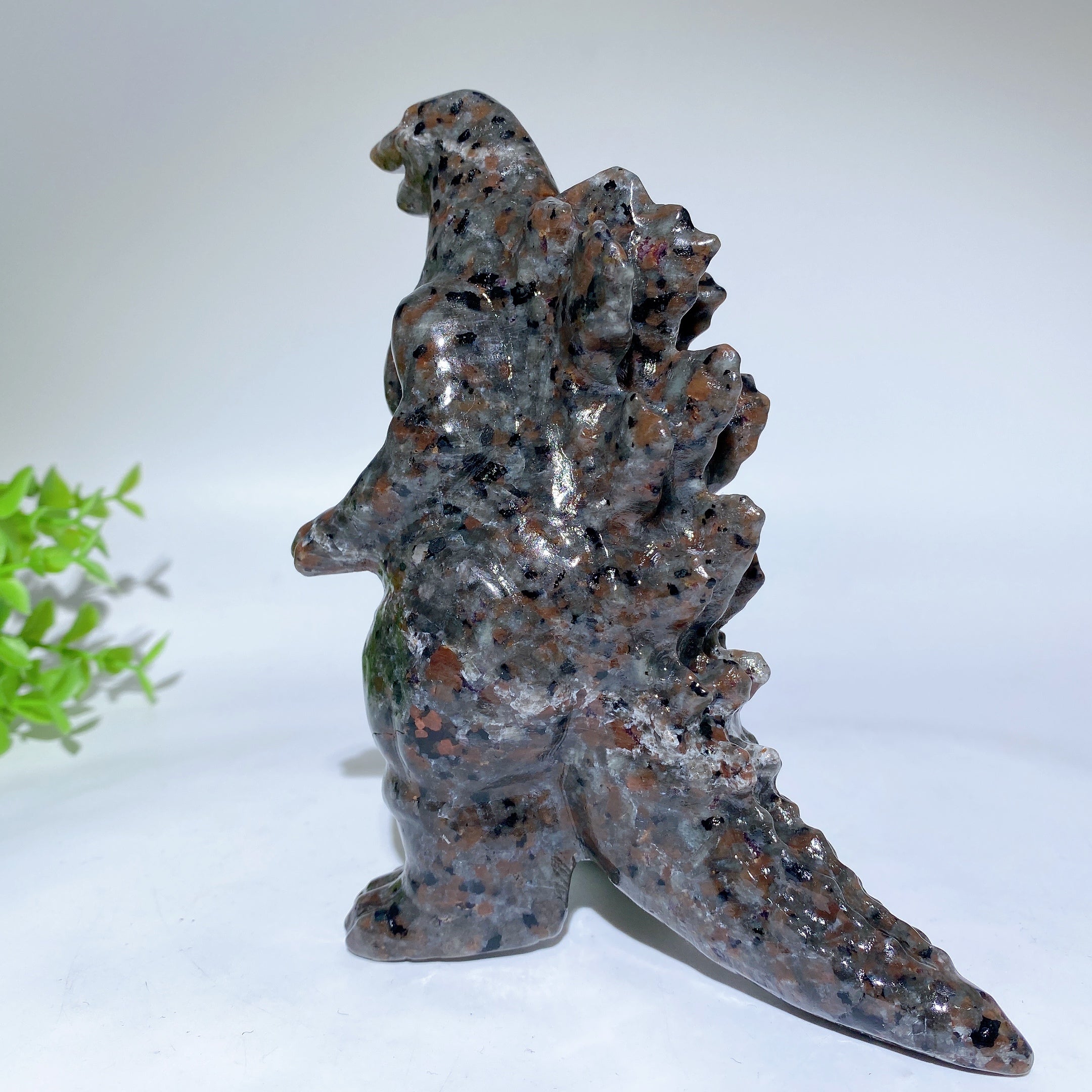 UV Reactive Yooperlite Godzilla Crystal Dragon Figurines 2.4-5.8 inch