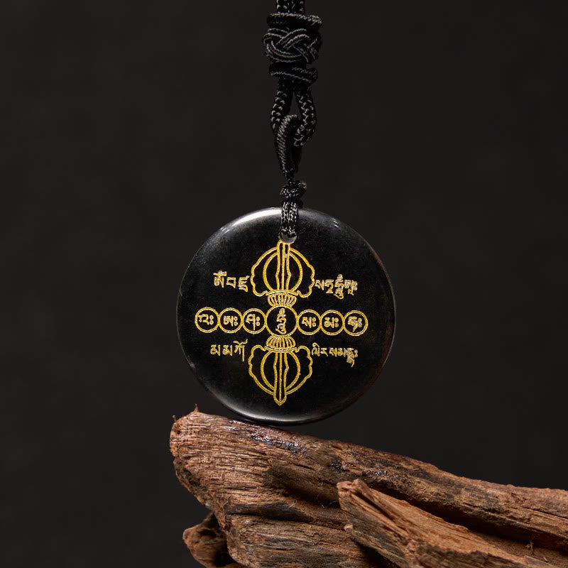 Vajra Dorje Obsidian Necklace for Spiritual Fulfillment