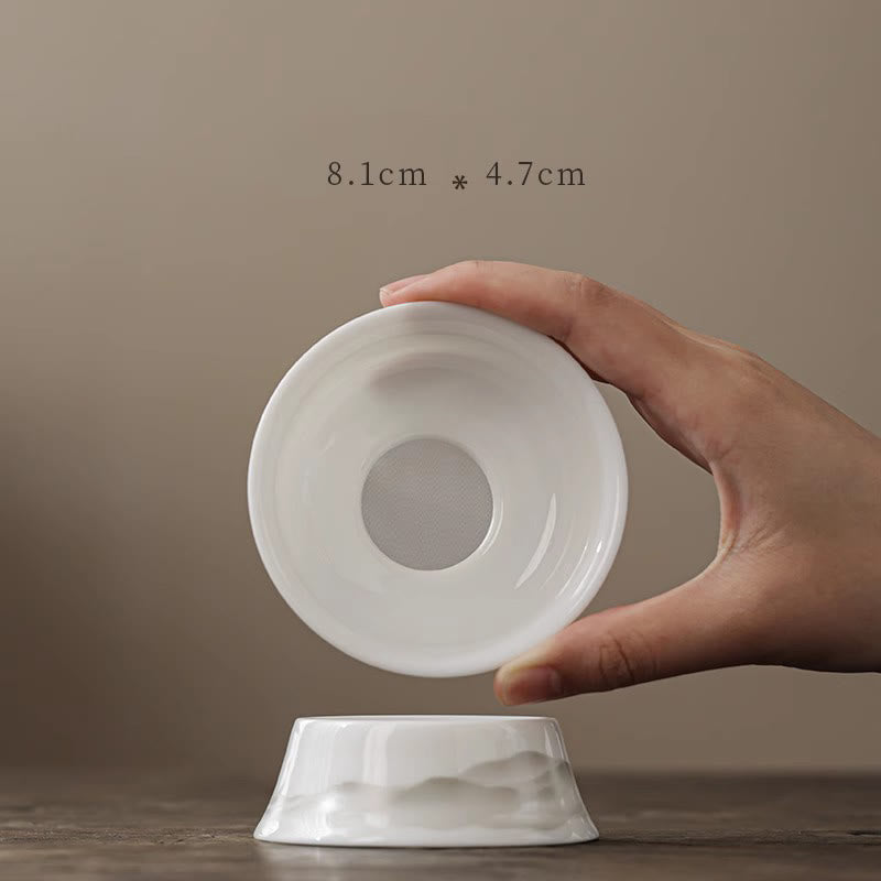 Vintage Ink Painting Porcelain Gaiwan Tea Cup Set for Meditation