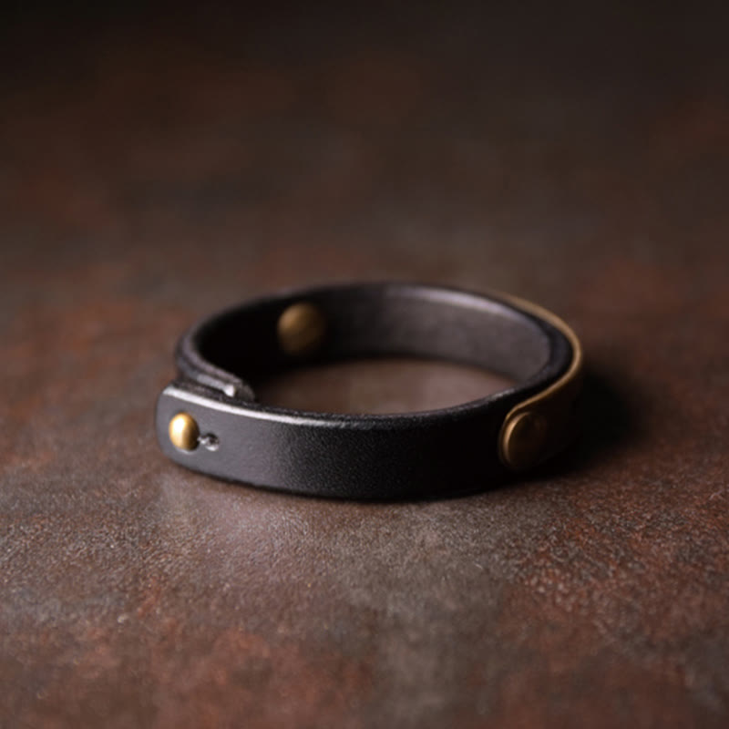 Vintage Leather Copper Balance Bracelet for Inner Harmony