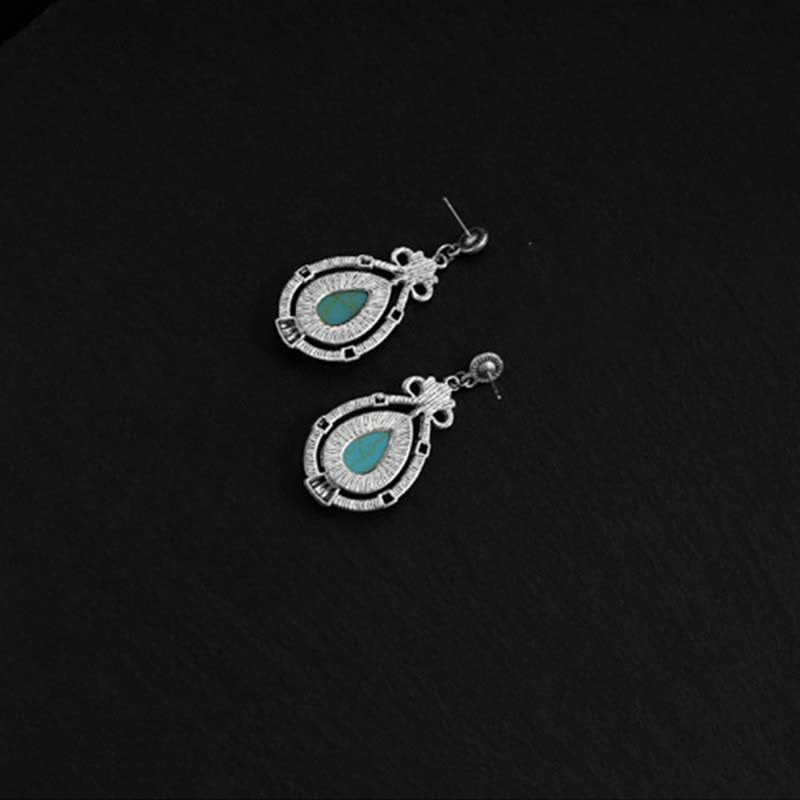 Vintage Turquoise Waterdrop Earrings for Strength & Balance