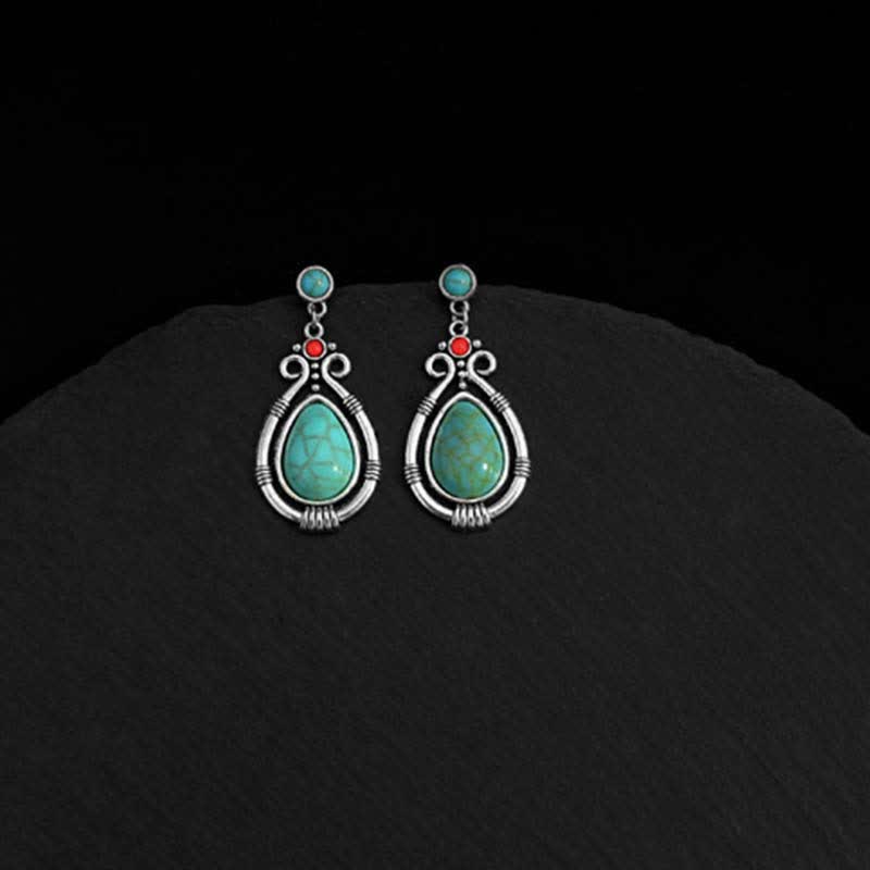 Vintage Turquoise Waterdrop Earrings for Strength & Balance