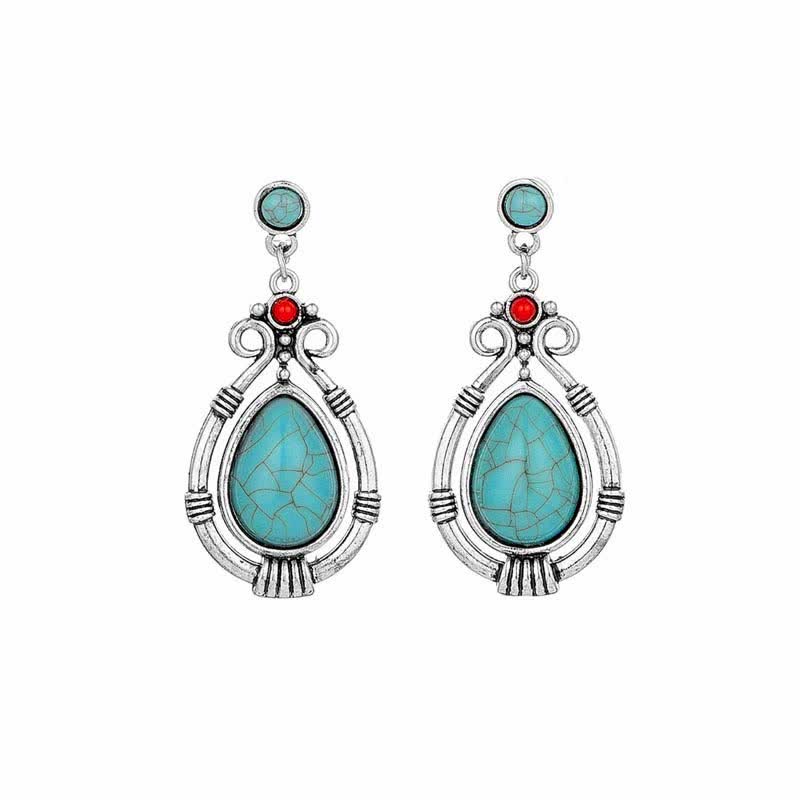 Vintage Turquoise Waterdrop Earrings for Strength & Balance