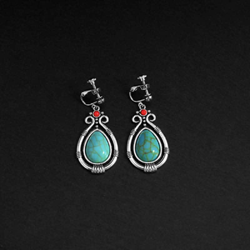 Vintage Turquoise Waterdrop Earrings for Strength & Balance