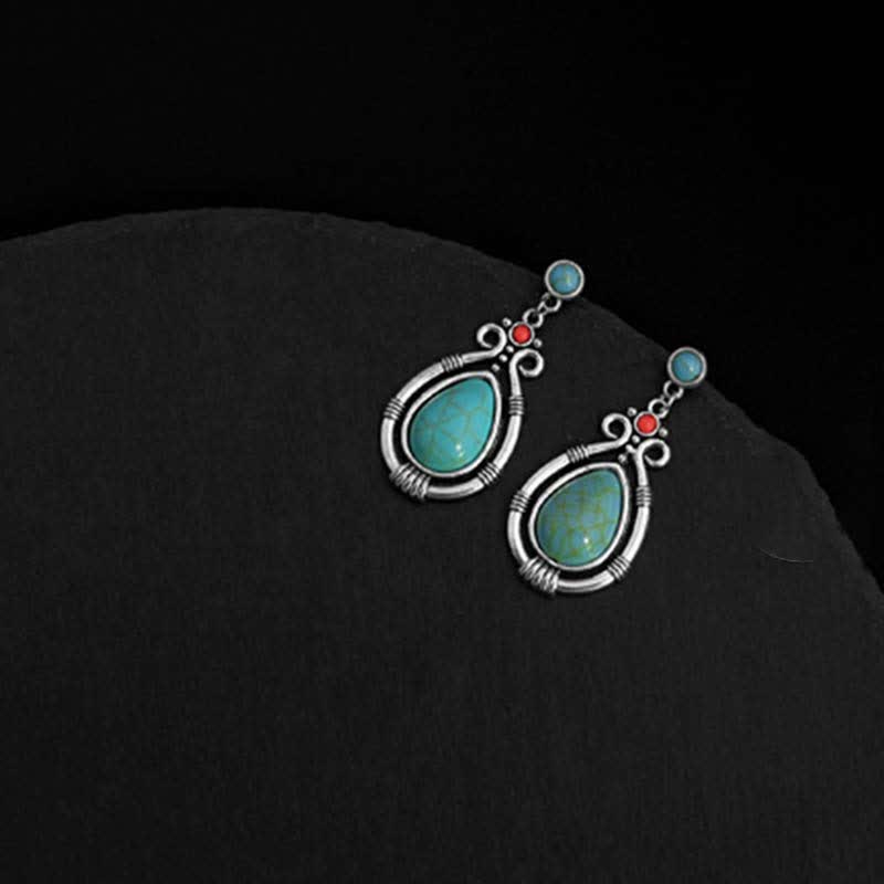 Vintage Turquoise Waterdrop Earrings for Strength & Balance