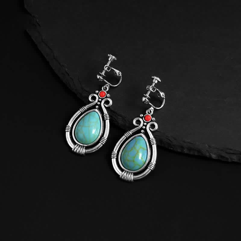 Vintage Turquoise Waterdrop Earrings for Strength & Balance