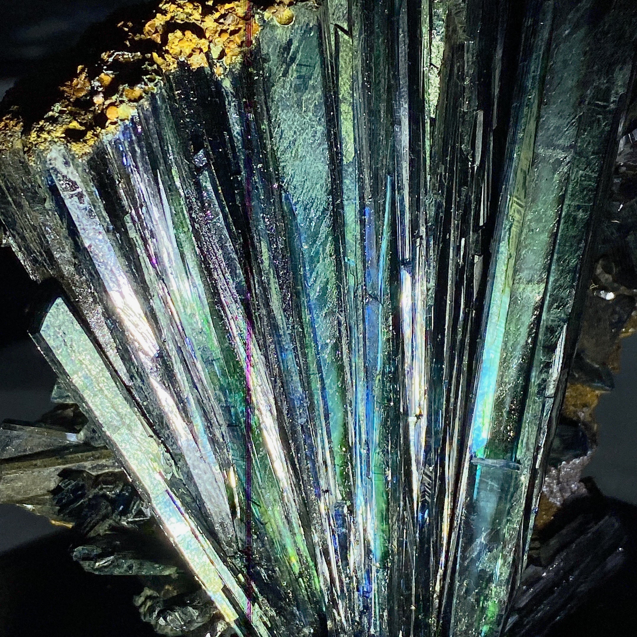 Vivianite Raw Crystal Specimen 11cm with Wooden Stand