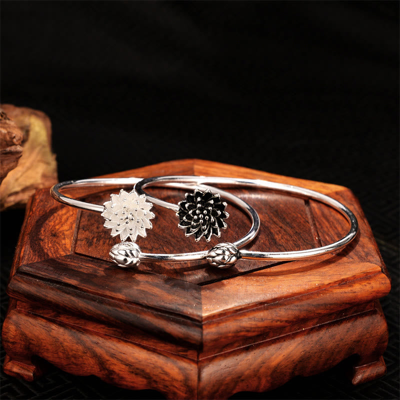 White Copper Lotus Bracelet | Enlightenment Bangle