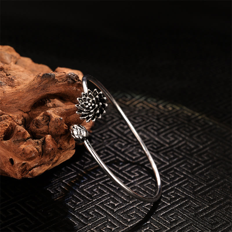 White Copper Lotus Bracelet | Enlightenment Bangle