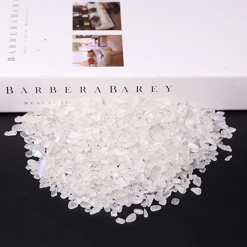 White Moonstone Chips Raw Crystals 5-7mm and 7-9mm for Decoration