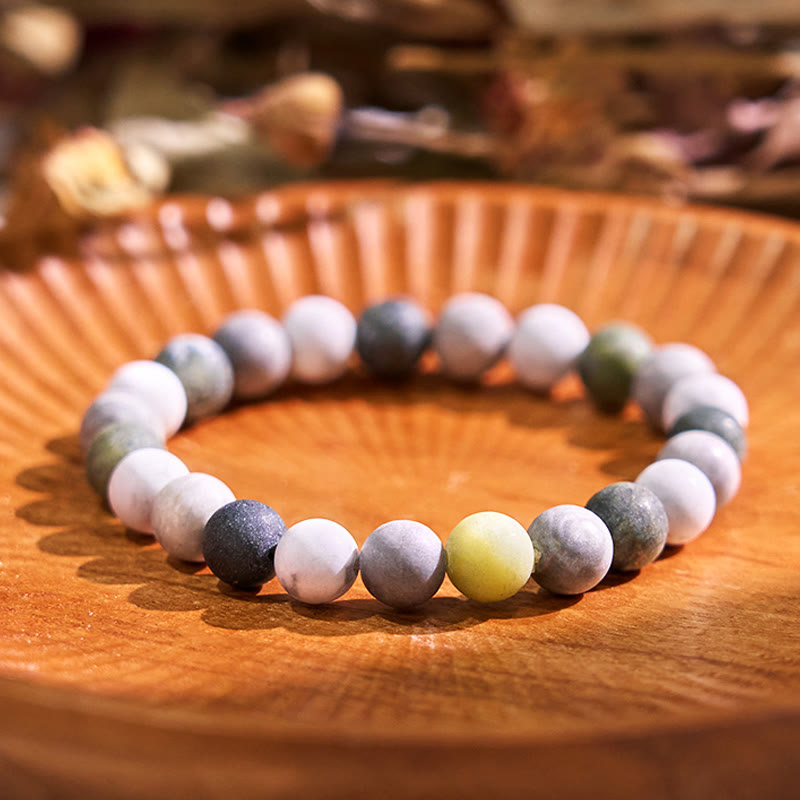 White Turquoise Picasso Jasper Blessing Bracelet 8mm