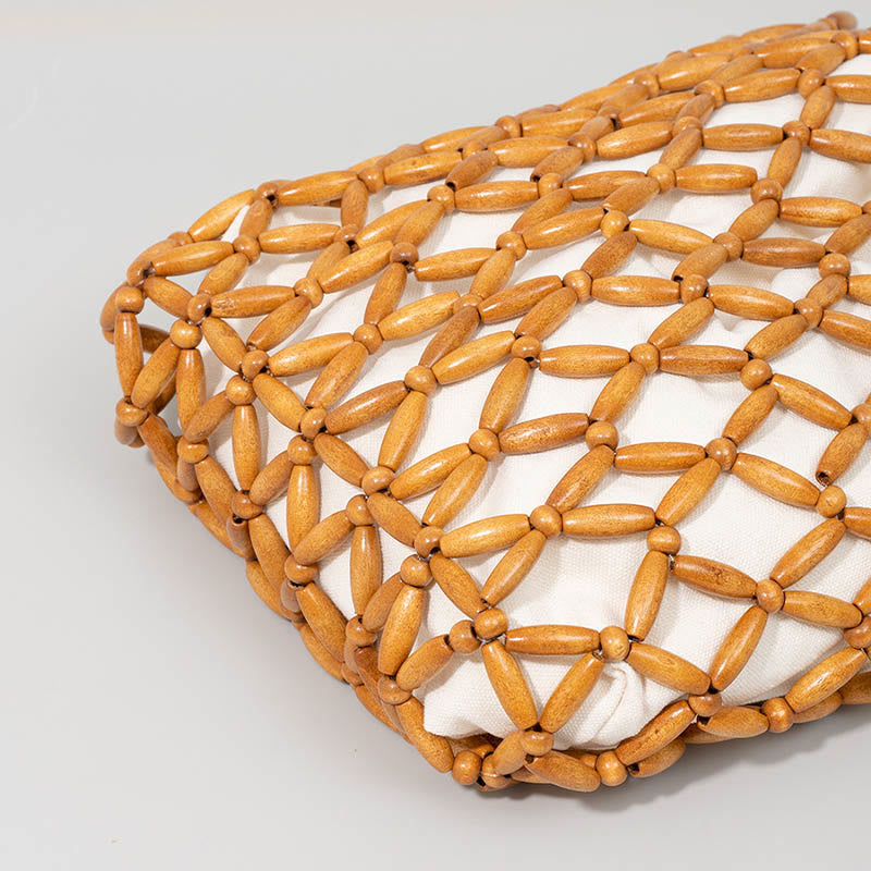 Wooden Beads Hand-Woven Shoulder Bag for Spiritual Accessories