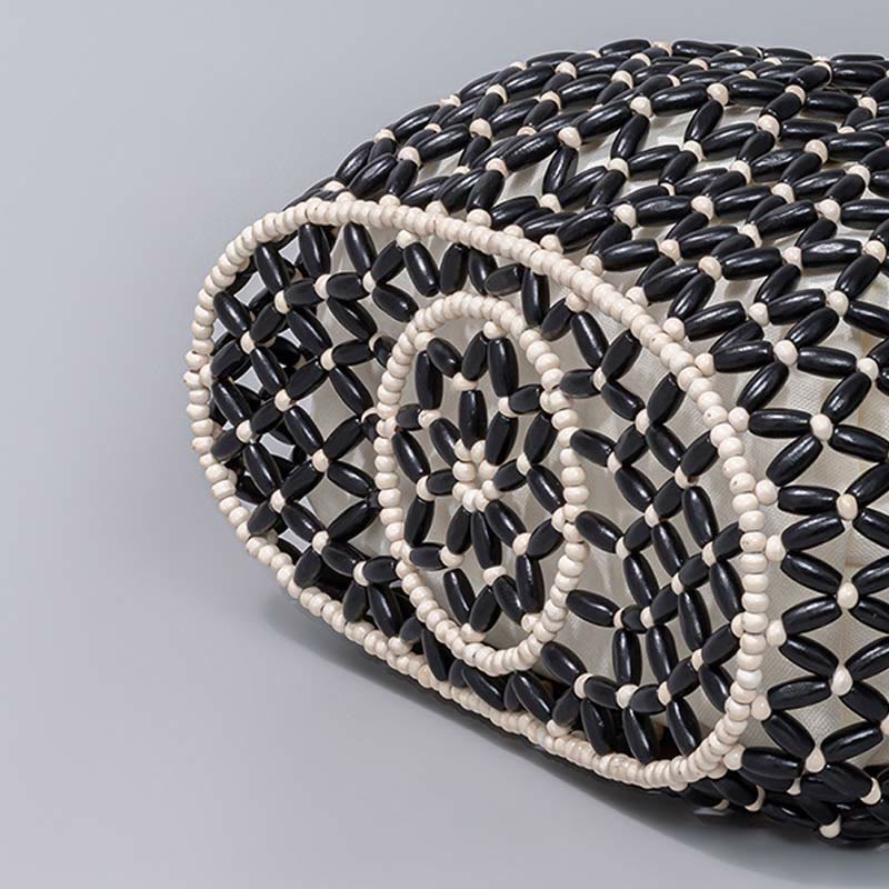 Wooden Beads Shoulder Bag | Eco-Friendly Yoga Tote 27cm