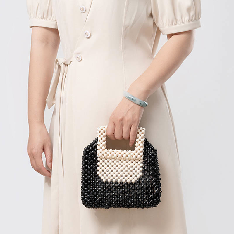 Wooden Beads Square Tote Bag for Mindful Living