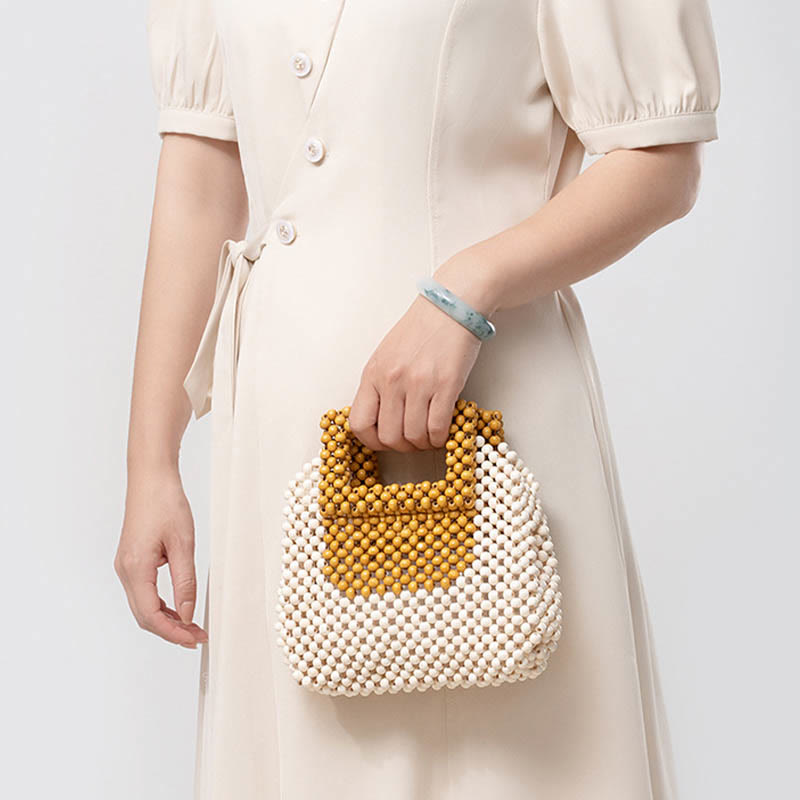 Wooden Beads Square Tote Bag for Mindful Living