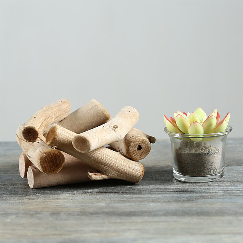 Wooden Spiritual Candlestick for Meditation Altar 14x14x8cm