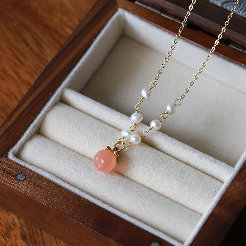Yanyuan Agate Pearl Jewelry Set Gold-plated Copper 3Pcs Positive Energy