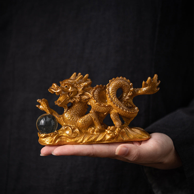 Year of the Dragon Color-Changing Resin Tea Pet Figurine