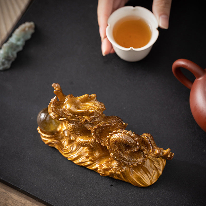 Year of the Dragon Color-Changing Resin Tea Pet Figurine