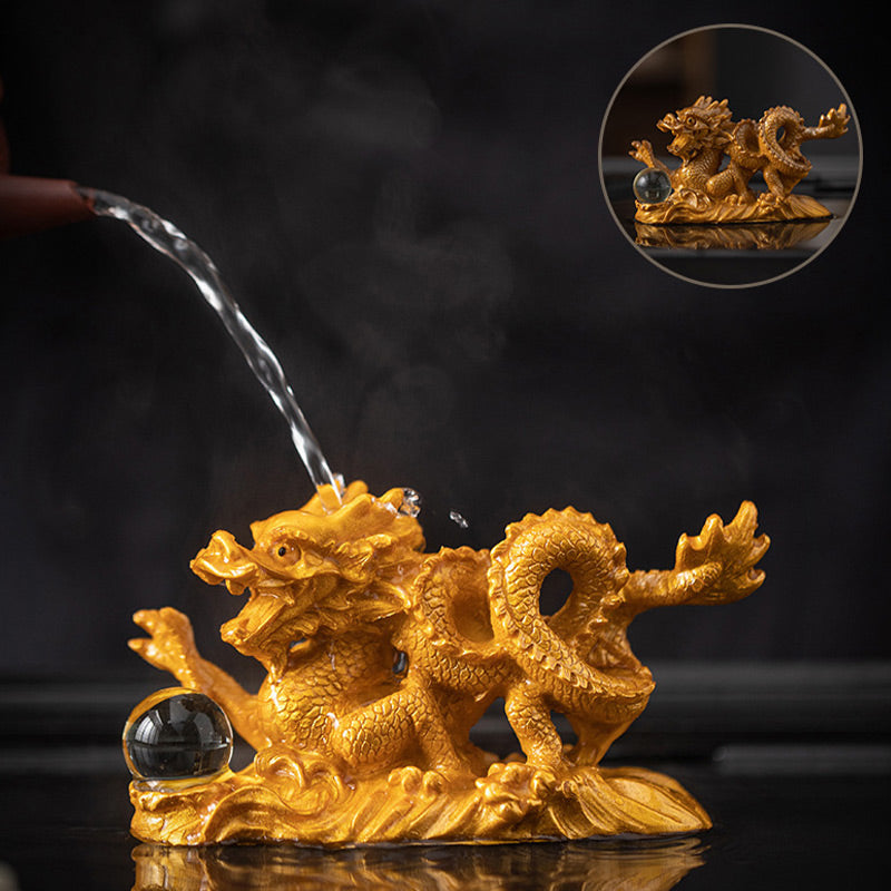 Year of the Dragon Color-Changing Resin Tea Pet Figurine