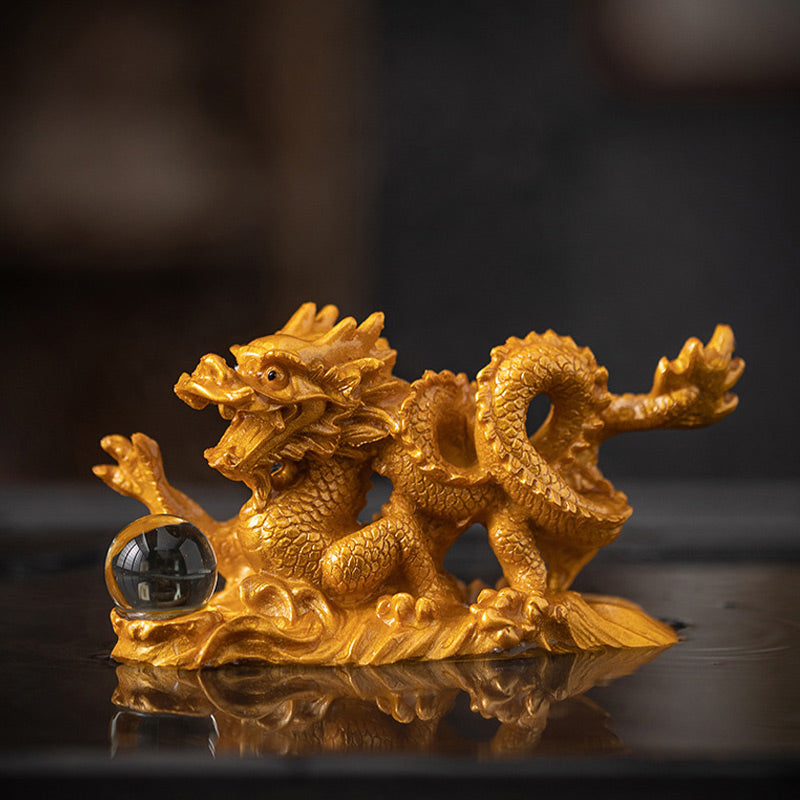 Year of the Dragon Color-Changing Resin Tea Pet Figurine