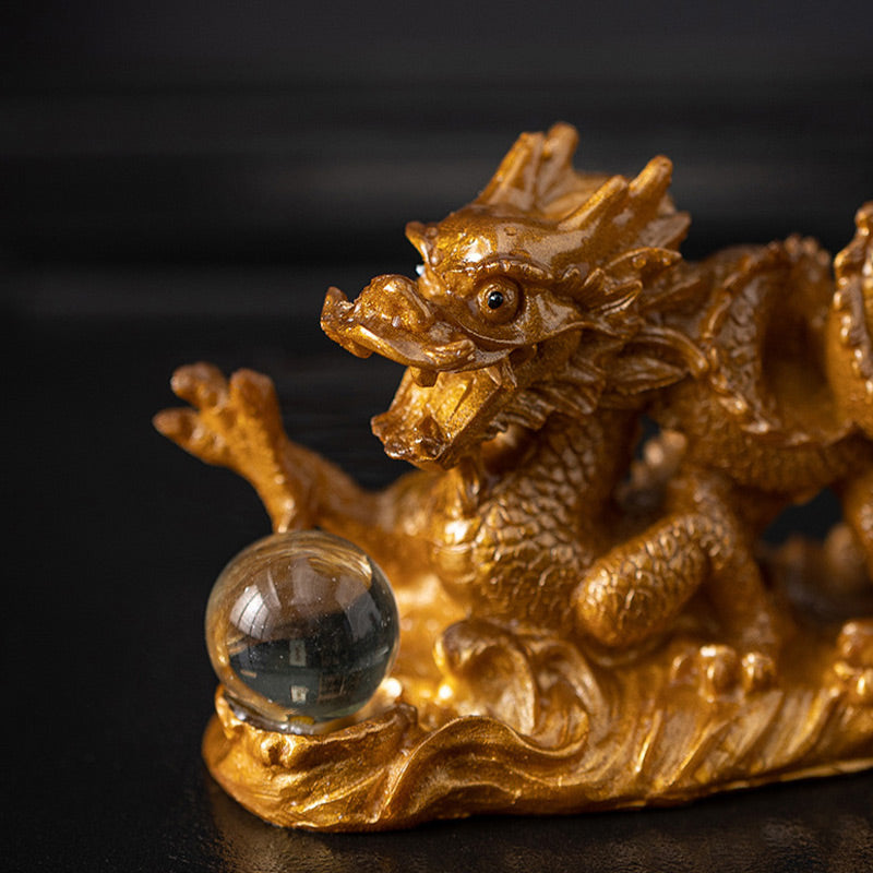 Year of the Dragon Color-Changing Resin Tea Pet Figurine