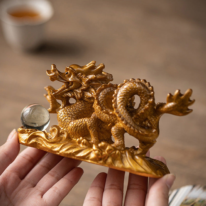 Year of the Dragon Color-Changing Resin Tea Pet Figurine