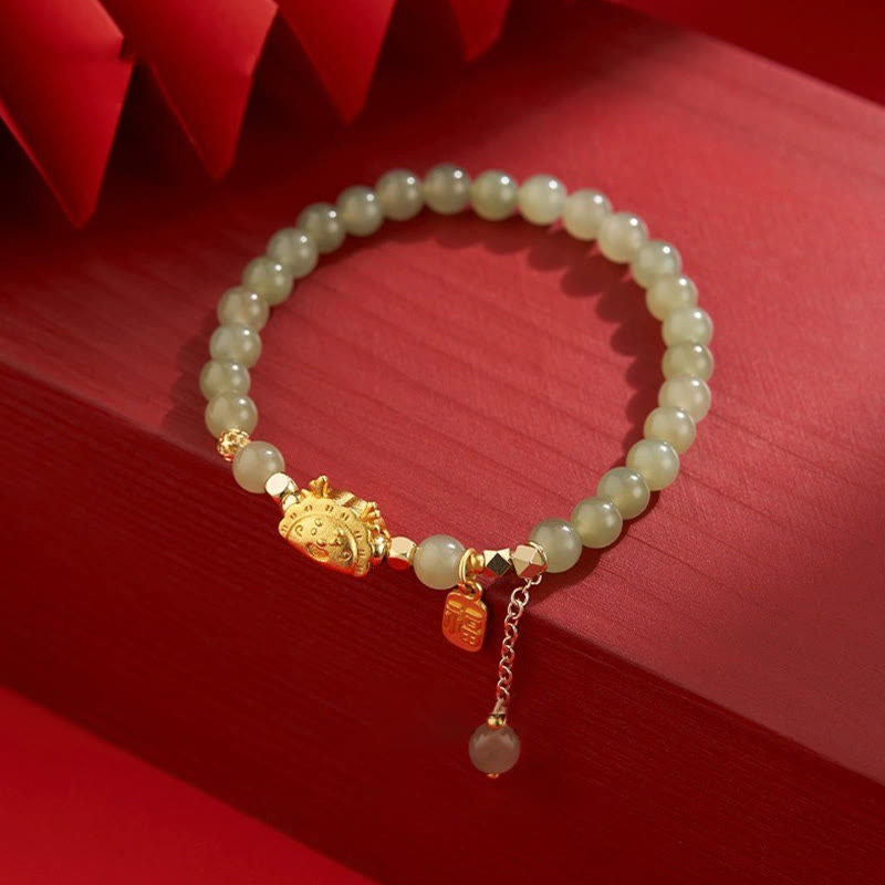 Year of the Dragon Red Agate Luck Bracelet 14-16cm