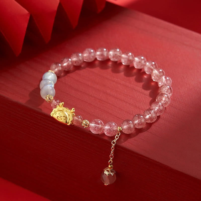 Year of the Dragon Red Agate Luck Bracelet 14-16cm