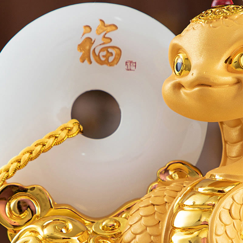 Year of the Snake Peace Buckle Resin Spiritual Statue 28cm