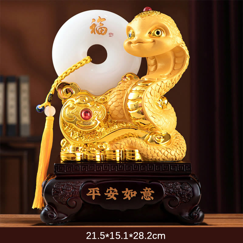 Year of the Snake Peace Buckle Resin Spiritual Statue 28cm