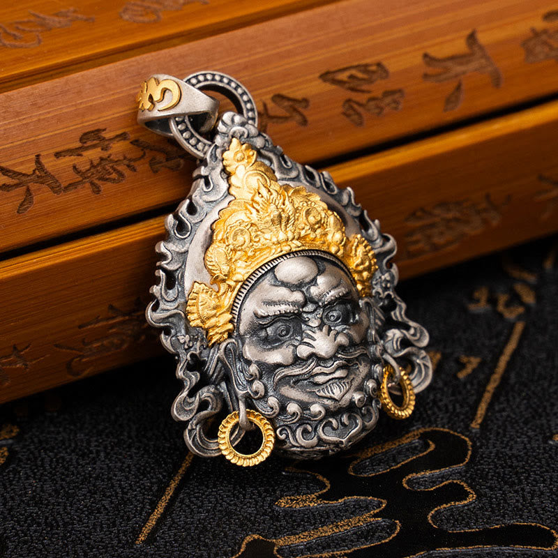Yellow Jambhala 925 Sterling Silver Spiritual Protection Necklace