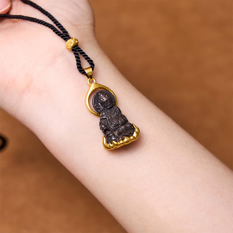 Yellow Jambhala Buddha Necklace | Wealth & Serenity Pendant