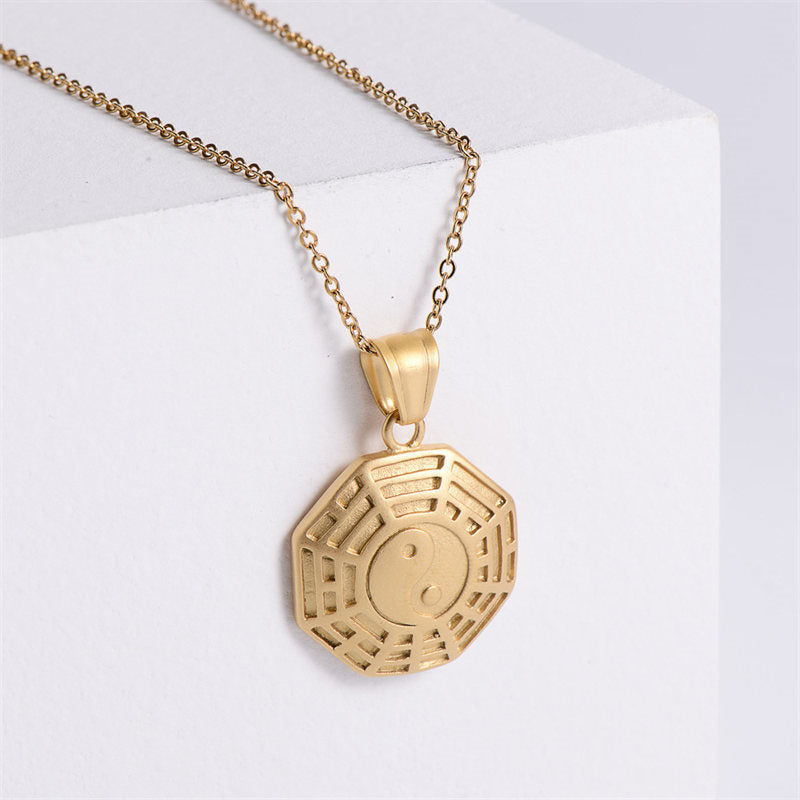 Yin Yang Titanium Steel Balance and Harmony Necklace