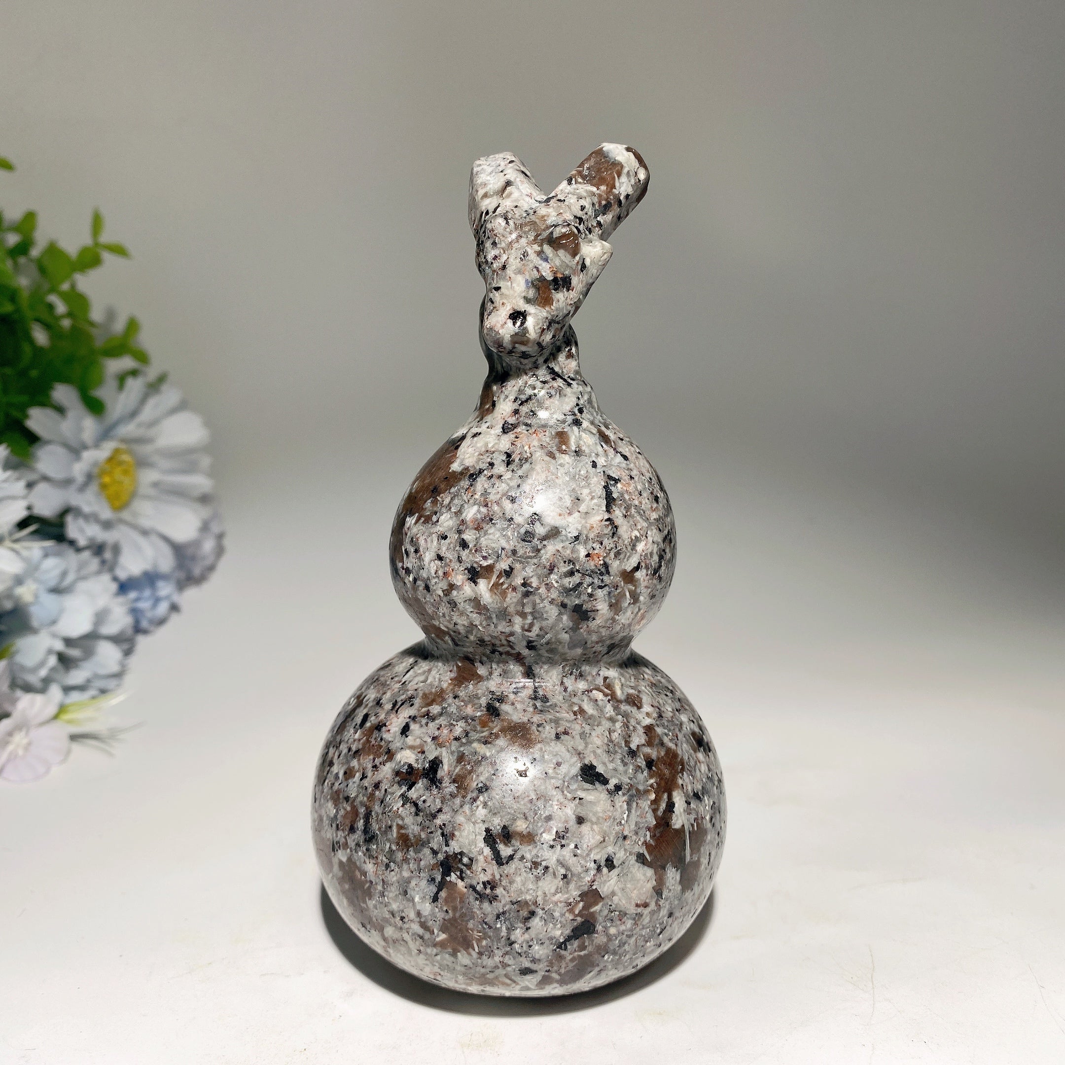 Yooperlite and Black Obsidian Gourd Crystal Figurines 3.8-5.8 inch