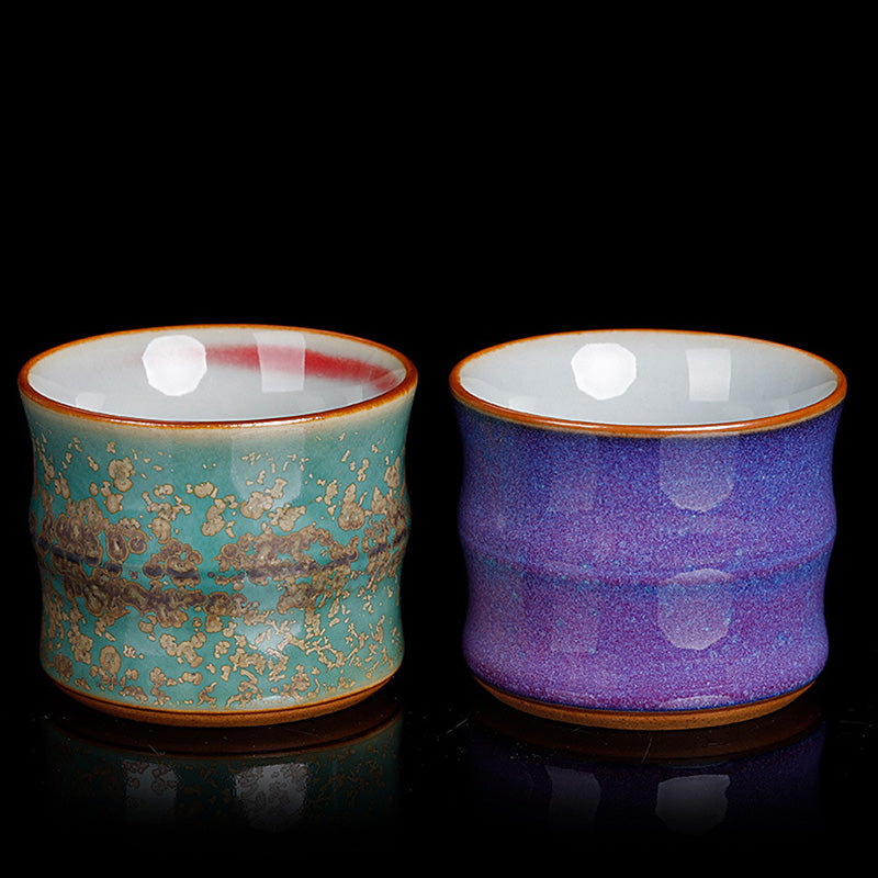 Zen Ceramic Bamboo Teacup 80ml for Kung Fu Tea Rituals