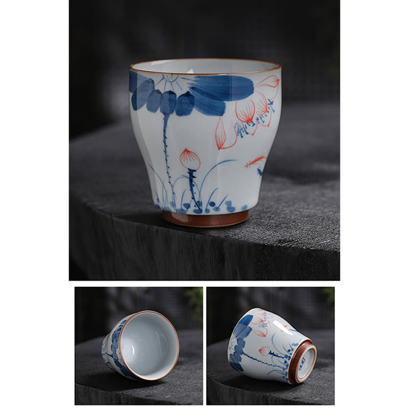 Zen Lotus Bamboo Ceramic Teacup for Meditation & Renewal