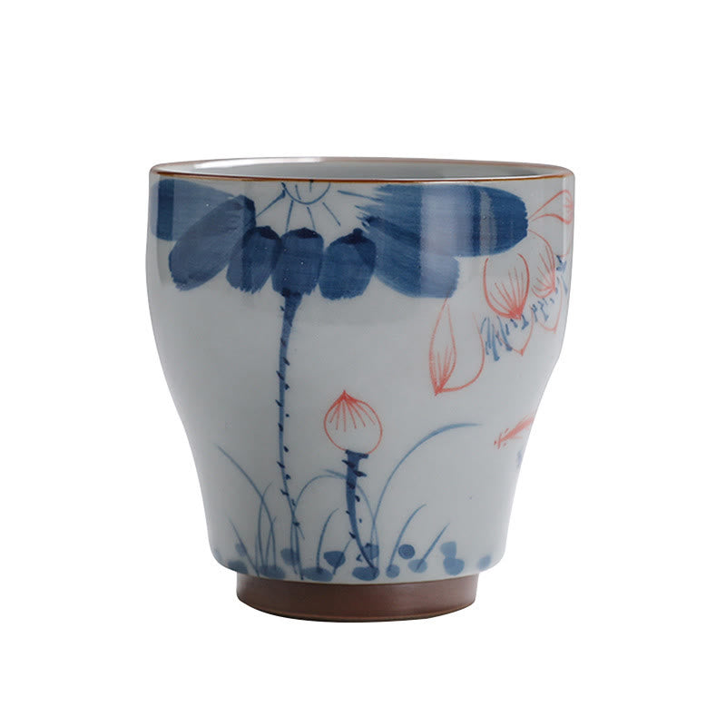 Zen Lotus Bamboo Ceramic Teacup for Meditation & Renewal
