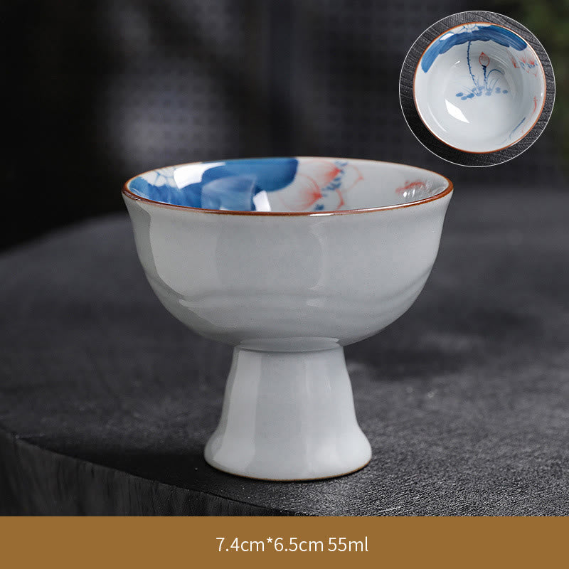 Zen Lotus Bamboo Ceramic Teacup for Meditation & Renewal