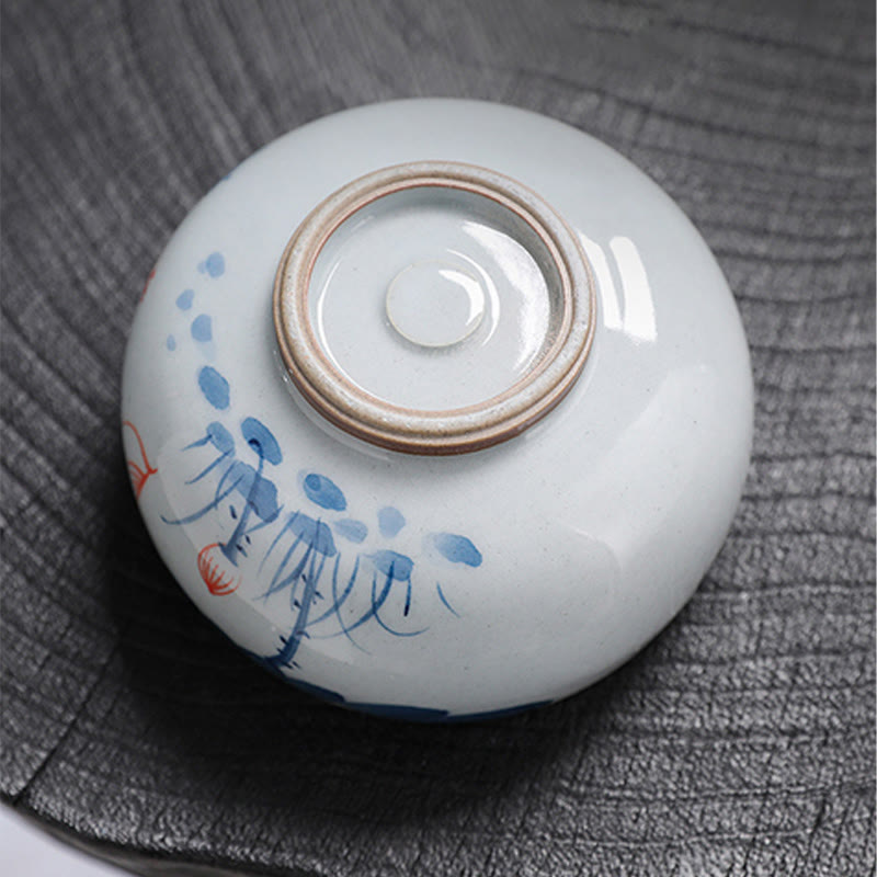 Zen Lotus Bamboo Ceramic Teacup for Meditation & Renewal