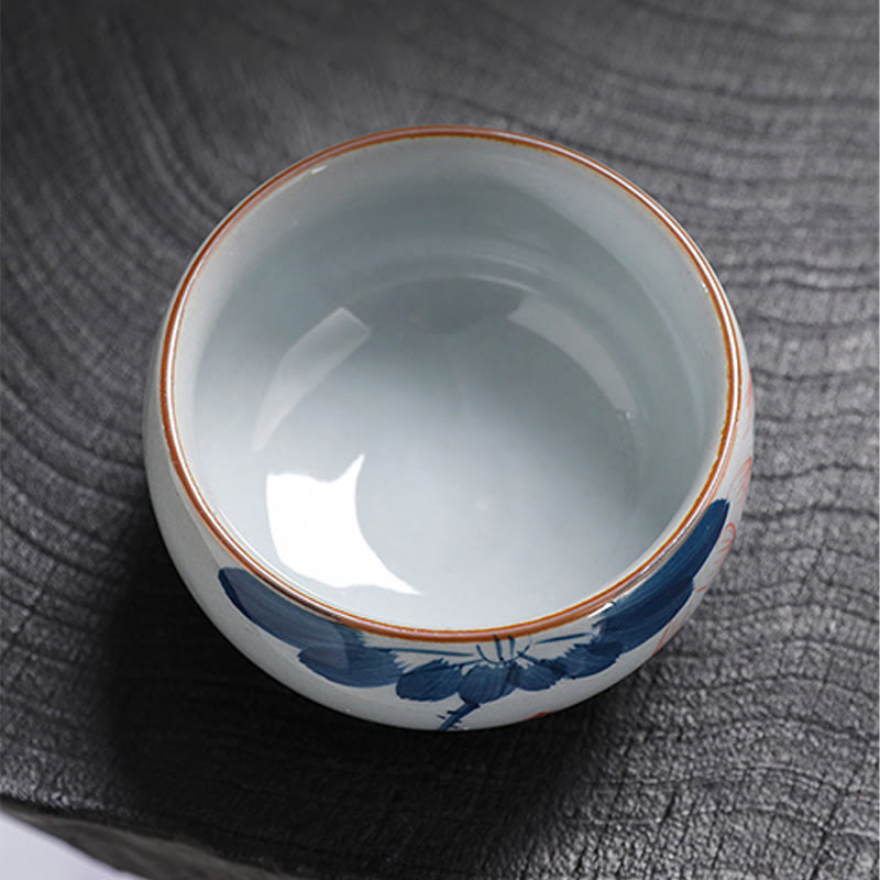 Zen Lotus Bamboo Ceramic Teacup for Meditation & Renewal